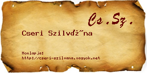 Cseri Szilvána névjegykártya
